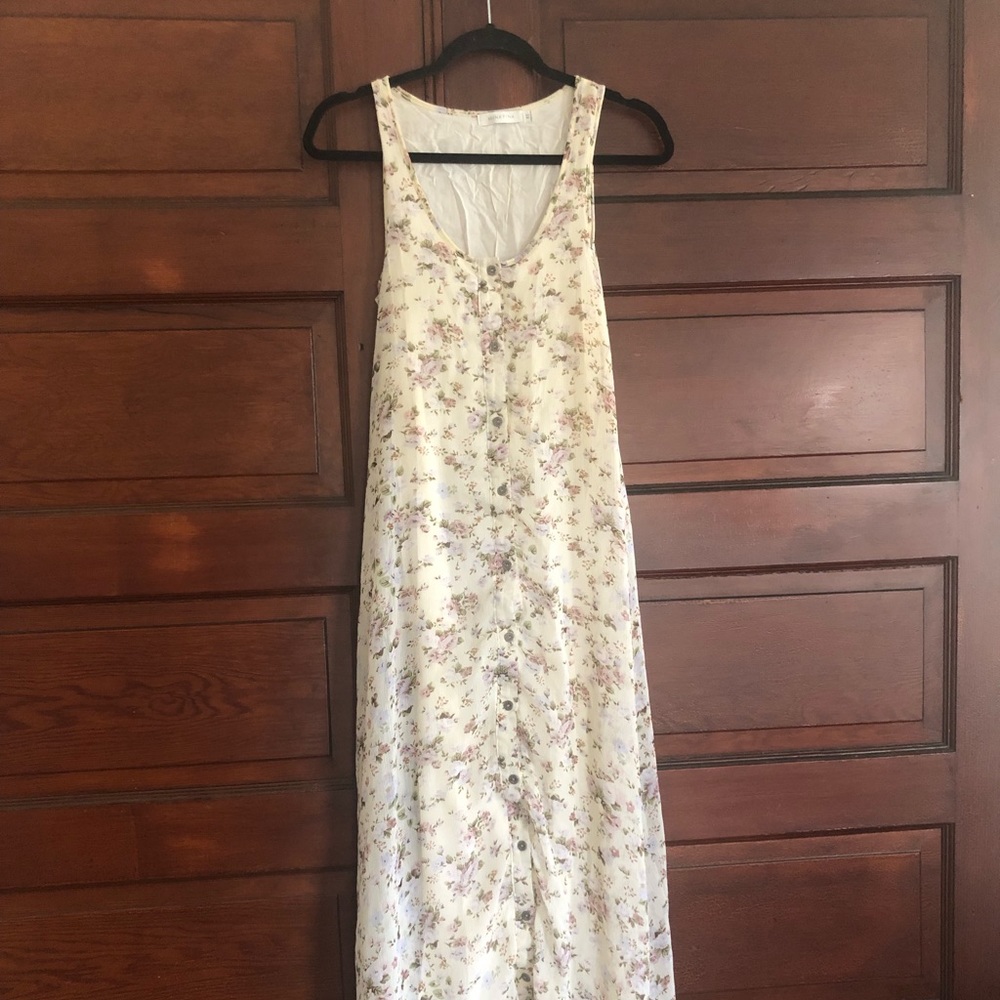 Mink Pink ivory floral maxi dress